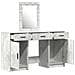 Tavolo da Trucco con cassetto 3 pcs Grigio 50 x 41 x 135 cm - Foto miniatura 4