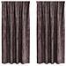 Tenda con tende 2 pcs Marrone 175 x 140 cm Velluto - Foto miniatura 1