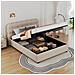 Dallas Letto Cloud Con Contenitore 140x190cm In Velluto Beige - Foto miniatura 4