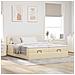 Struttura Letto Pouf con Materassi Crema 160x200 cm in Tessuto - Foto miniatura 3