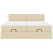 Struttura Letto Pouf con Materassi Crema 160x200 cm in Tessuto - Foto miniatura 7