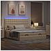 Struttura Letto Pouf con Materassi Crema 160x200 cm in Tessuto - Foto miniatura 3