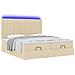 Struttura Letto Pouf con Materassi Crema 160x200 cm in Tessuto - Foto miniatura 6