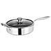 Padella Con Bordo Alto 28 Cm Rivestimento A Nido D'ape Con Manico Lungo E Coperchio, Argento - Foto miniatura 1