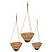 Set Di 3 Cestini Sospesi In Fibra Naturale Marrone - Foto miniatura 1