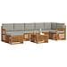 Set divani con cuscino 8 pcs Grigio Naturale e Chiaro - Foto miniatura 3