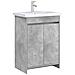 Mobiletto da Bagno Sotto Lavabo Grigio Cemento - Foto miniatura 2