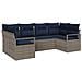 Set di divani con cuscino 6 pcs Grigio Rattan in Polipropilene - Foto miniatura 1