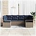 Set di divani con cuscino 6 pcs Grigio Rattan in Polipropilene - Foto miniatura 3