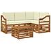 Set di divani da esterno con cuscino 5 pcs Naturale e Crema - Foto miniatura 1