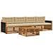 Set di divani da esterno con cuscino 5 pcs Naturale e Beige - Foto miniatura 1
