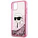 Custodia Bling Rosa Per Iphone 11/xr Con Testa Di Karl Lagerfeld - Foto miniatura 3