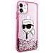 Custodia Bling Rosa Per Iphone 11/xr Con Testa Di Karl Lagerfeld - Foto miniatura 5