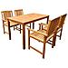 Set da Pranzo per Esterni 5 pz Legno Massello di Acacia Marrone - Foto miniatura 1