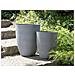 Vaso Tondo Per Interno Ed Esterno Grigio 43x43x52cm Croton - Foto miniatura 2
