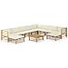 Set Divani Da Giardino 11 Pz Con Cuscini Bianco Crema In Bamb? - Foto miniatura 1