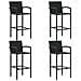 Set Bar da Giardino 5 pz con Braccioli in Polyrattan Nero - Foto miniatura 3