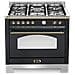 Cucina Elettrica RNMG96MFT / Ci 5 Fuochi a Gas Forno Elettrico Multifunzione Ventilato Classe A Dimensioni 90 x 60 cm Colore Nero Mat - Foto miniatura 1