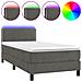 Letto A Molle Con Materasso E Led Grigio Scuro 80x200cm Velluto - Foto miniatura 2