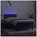 Letto A Molle Con Materasso E Led Grigio Scuro 80x200cm Velluto - Foto miniatura 3