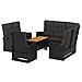 Set Divani Da Giardino 4 Pz Con Cuscini Nero In Polyrattan - Foto miniatura 2