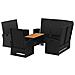 Set Divani Da Giardino 4 Pz Con Cuscini Nero In Polyrattan - Foto miniatura 5