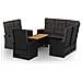 Set Divani Da Giardino 4 Pz Con Cuscini Nero In Polyrattan - Foto miniatura 1