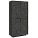Scarpiera Orfeo, Mobile Multiuso A 4 Ante Battenti, Portascarpe Da Ingresso, 100% Made In Italy, Cm 81x38h167, Ardesia - Foto miniatura 2