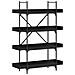 Libreria A 4 Ripiani Nera 100x33x145,5 Cm In Legno Multistrato - Foto miniatura 2
