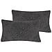 Set Di 2 Cuscini Veloor Cotone 30 X 50 Cm Grigio Scuro Trama Orientale - Foto miniatura 2