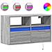 Mobile Tv A Parete Con Luci Led Grigio Sonoma 80x31x45 Cm - Foto miniatura 2