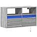 Mobile Tv A Parete Con Luci Led Grigio Sonoma 80x31x45 Cm - Foto miniatura 3