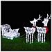 Slitta E Renne Natalizie 3d Luminose 240 Led Bianco Freddo X Esterno A Batterie - Foto miniatura 4