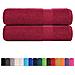 Asciugamani Da Bagno 2pz Bordeaux 100x150cm 360g /m 100% Cotone - Foto miniatura 2