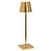 Lampada A Led Da Tavolo Poldina Pro Micro Oro Lucido Ricaricabile E Dimmerabile Con Batteria Fino A 12 Ore - Foto miniatura 1