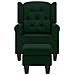 Poltrona Con Poggiapiedi Verde Scuro In Tessuto - Foto miniatura 2