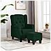 Poltrona Con Poggiapiedi Verde Scuro In Tessuto - Foto miniatura 8