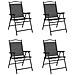 Sedie Giardino Pieghevoli 4 Pz Grigio Mélange Acciaio Textilene - Foto miniatura 1