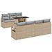 Set di Divani da Giardino da 8 Pezzi con Cuscini Beig in Rattan Poliestere, Divano da Giardino a 2 Posti con Cuscini Beige in Rattan Poliestere - Foto miniatura 1