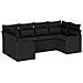 Set Divano da Giardino  6 Pezzi con Cuscini Rattan Nero, Divano da Giardino  a 2 Posti con Cuscini Rattan Nero - Foto miniatura 1