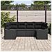 Set Divano da Giardino  6 Pezzi con Cuscini Rattan Nero, Divano da Giardino  a 2 Posti con Cuscini Rattan Nero - Foto miniatura 3