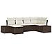 Set Divano da Giardino 6 Pezzi con Cuscini Marrone Rattan PE - Foto miniatura 1