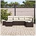 Set Divano da Giardino 6 Pezzi con Cuscini Marrone Rattan PE - Foto miniatura 3