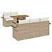 Set Divano da Giardino a 6 Pezzi con Cuscini Beige Polyrattan Acacia - Foto miniatura 1