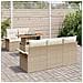 Set Divano da Giardino a 6 Pezzi con Cuscini Beige Polyrattan Acacia - Foto miniatura 3