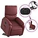 Poltrona Alzapersone Massaggi Reclinabile Rosso Vino Similpelle - Foto miniatura 6