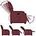Poltrona Alzapersone Massaggi Reclinabile Rosso Vino Similpelle - Foto miniatura 7