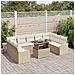 Set di divani da giardino  10 pezzi con cuscini beige rattan poliestere, Divano da giardino  2 posti con cuscini beige rattan poliestere - Foto miniatura 3