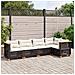 Set Divani da Giardino 5 pz con Cuscini in Polyrattan Nero - Foto miniatura 2