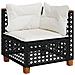 Set Divani da Giardino 5 pz con Cuscini in Polyrattan Nero - Foto miniatura 3